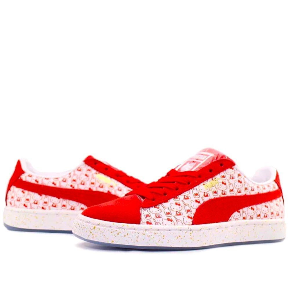 Puma Suede Classic X Hello Kitty Red Suede Sneakers Shoes Kawaii Retro Sanrio - Picture 2 of 10